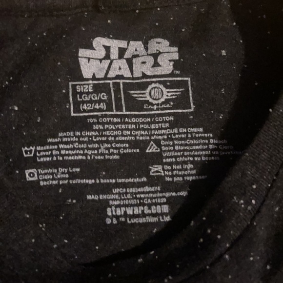 Officially Licensed Star Wars Block Logo Graphic Men’s Large Black T-shirt NWT - Picture 3 of 7